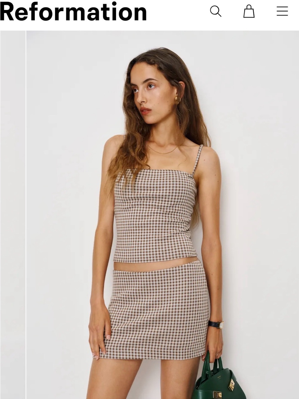 Reformation Emma Knit Two Piece Brown - Size XS